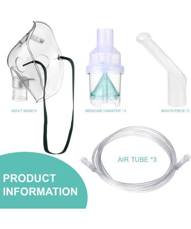 Nebuliser Kit with Nebuliser Mask Inhaler Chamber 2m Soft Tubing Nebuliser Replacement Set for Adults Universal Compatibility with Most Nebuliser Machine - 3 Pack - Buy Online on GoSupps.com