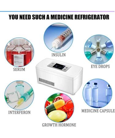 Mini Drugs Constant Temperature Refrigerator Drug Reefer Portable Insulin Cooler Small Drug Travel Box for Car Travel Home Diabetic 1 battery - Buy Online on GoSupps.com