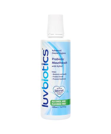 LUVBIOTICS Fluoride Free Mouthwash with Oral probiotics & xylitol. Promotes Good Bacteria for Fresh Breath Healthy Gums & Teeth. Free from Alcohol SLS Parabens - 500ml 500 ml (Pack of 1)