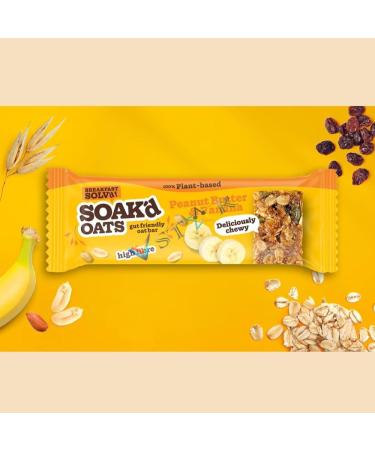 Soak'd Oats Peanut & Banana Deliciously Chewy & Gut Friendly High Fibre Healthy Breakfast Snacks 42g | Pick Any Number of Bars - Buy Online on GoSupps.com