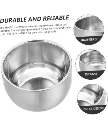 Minkissy 4-Piece Stainless Steel Shaving Foam Kit - Double-Walled Mug & Bowl for Comfortable Wet Shave - Men's Cleaning Set (8.2x5.8cm) - Buy Online on GoSupps.com