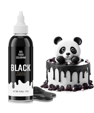 Nomeca Food Coloring Gel for Baking 128g Cake Food Coloring High Concentrated Vibrant Gel Food Dye for Easter Egg Icing Fondant Macaron Frosting Cookie Gluten Free Vegan Tasteless (128g(Black)) 127 ml (Pack of 1)
