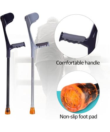 Safety Crutches Forearm Walking Sticks Adjustable Crutches 1 Pair Adult Walking Cane U-Shaped Elbow Rest Canes Comfortable Elderly Walker Comfortable Independence Grey - Buy Online on GoSupps.com