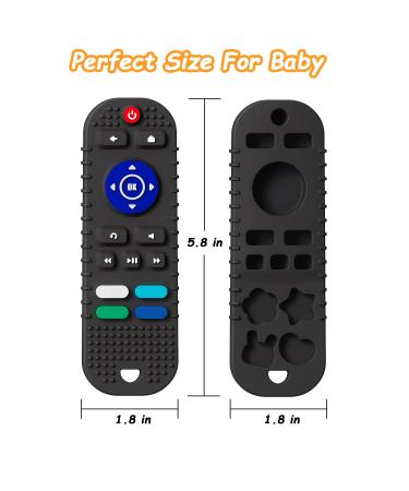 Mgtfbg 2 Pack Soft Silicone Teething Toys for Toddlers Babies 6-12 Months - Remote Control Shape Molar Teether Chew Toys Set Gift - Black Grey (2 Pack) - Buy Online on GoSupps.com