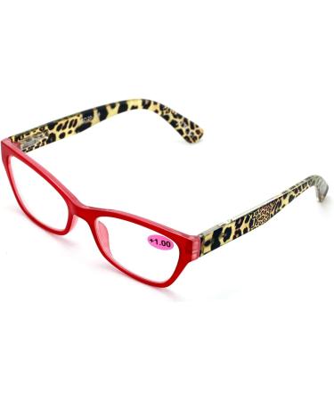 Stylish Classic Rectangle Cateye Readers - 2 Pairs Women Leopard Temple Reading Glasses 1.5x - Spring Hinges & International Shipping - Buy Online on GoSupps.com
