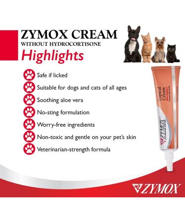 ZYMOX Veterinarian Strength Topical Cream for Dogs and Cats 1oz by Pet King Brands - Buy Online on GoSupps.com
