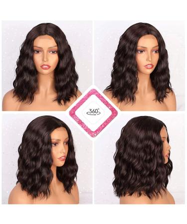 Porsmeer Brown Short Bob Curls Wig for Women | Natural Synthetic Hair Lace Front Party Costume Wig | Dark Brown Midrange Style - Buy Online on GoSupps.com