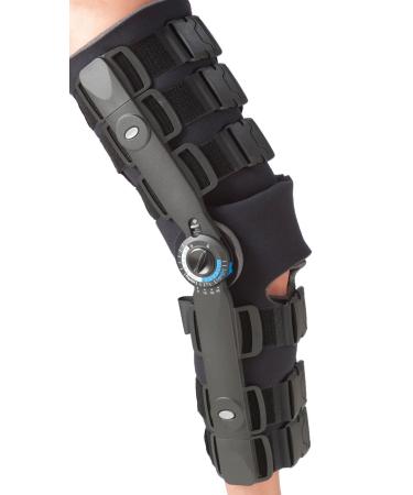 Rolyan Defender Post-Op Knee Brace Premium Style Regular Size Hinged Knee Brace Limits Flexion and Extension Knee Support for Recovering from Knee Injuries MCL and ACL Tears and Torn Meniscus Regular Size Premium Style