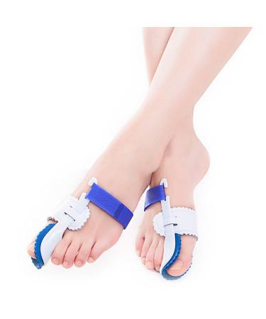Healifty 1 Pair Hallux Valgus Big Bunion Protector Spacers Straighteners (White Blue)