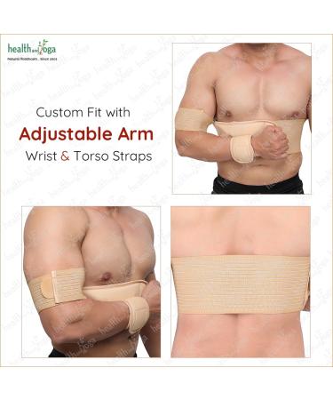 HealthAndYoga GuardNHeal Arm Sling Adjustable Shoulder Immobilizer for Rotator Cuff Support Unisex Skin-Friendly Fits 40-44 (Beige - Buy Online on GoSupps.com