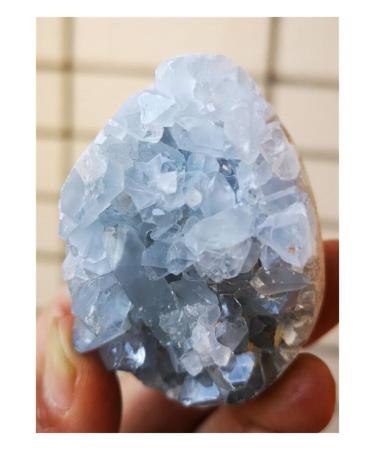 Stone Natural Celestite geode Quartz Cluster Crystal Specimen Balance Gemstone Decoration ERTEYIN