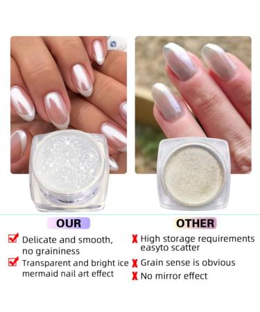 Bishengyf 6-Piece Chameleon Chrome Powder Set - Color Change Pearl Nail Glitter Dust for Stunning Nail Art Design & Decoration - Buy Online on GoSupps.com