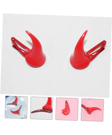 Beaupretty 1 Set 2 Pairs Cute Hair Accessories Hair Accessories for Prom Devil Horn Barrettes Ox Horn Hairpin Gothic Horn Headband Hair Clip Red Plastic Horns Halloween - Buy Online on GoSupps.com