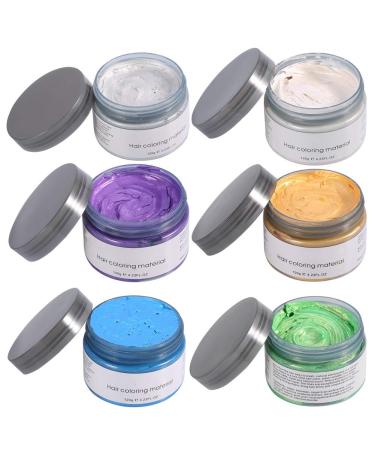 Temporary Hair Dye Wax - 6 Colors | Granny Gray Color Matte Cream for Men & Women - Perfect for Parties - Buy Online on GoSupps.com