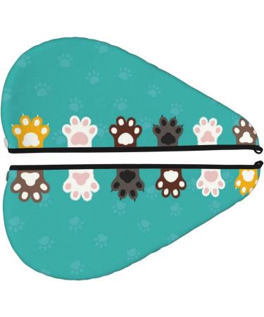 Cute Cat Paw & Dog Microfiber Hair Towel | Super Absorbent Coral Velvet Quick Dry Cap for Long Curly & Thick Hair - Perfect for Women - Buy Online on GoSupps.com