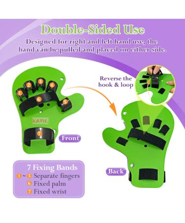 KAVIL Hand Brace Splint for Stroke Recovery Finger Straightener Extender with Support for Right or Left Hand - Buy Online on GoSupps.com