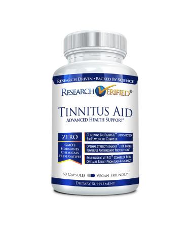 Research Verified Tinnitus Aid - Lessen Internal Ringing - Ginkgo Biloba Vitamin C Full Spectrum B Complex Blend Magnesium - 60 Capsules - Vegan - Made in The USA 1