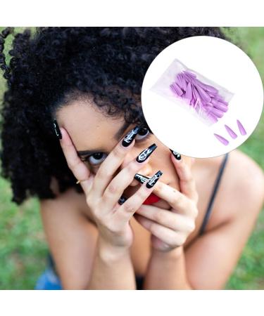 dijiusidy 1 Set Press on Nails Almond Fingernails Stick Solid Color Full Cover Art Decals Salon Supplies DIY Decorations No.12 taro purple - Buy Online on GoSupps.com