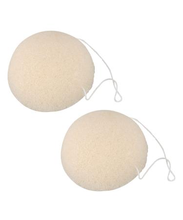 GROCKSTR 2X Face Natural Konjac Cleaning Sponge - White
