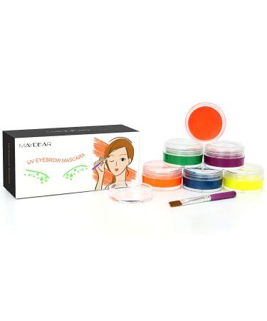 Maydear Makeup Eyebrow Color Kit with 6 Colors Makeup Eyebrow Cream and Brush  Long Lasting  Buildable  Soft & Smooth Eyebrow Makeup Set