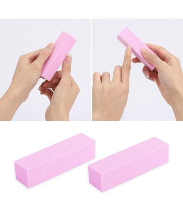 Gel Nail Polish Remover Kit: 600 Pink Lint Free Wipes, 20 Remover Cap Clips, 100/150 Nail Files, Buffer Block - Pink - Buy Online on GoSupps.com