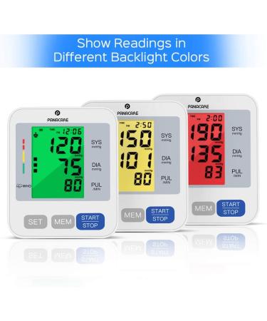 PANACARE Upper Arm Blood Pressure Monitor with XL Cuff for Home Use - 3.4'' Tri-Color Backlight Screen, Audio Reading, Automatic Electronic BP Meter - Buy Online on GoSupps.com