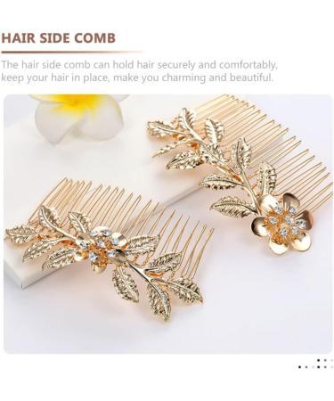 3 Pieces Hair Accessory Hair Comb Gold Leaf Hair Combs Beautiful and Charming Suitable for Hairstyle Design Suitable for Women - Buy Online on GoSupps.com