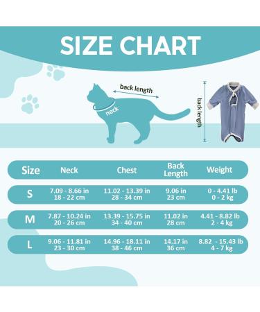 Avont Katzenbody Recovery Suit for Cats - Modal Leak Protection for Abdominal Wounds & Skin Diseases | Spay/Castration Weaning Clothing - Gray-Blue L - Buy Online on GoSupps.com