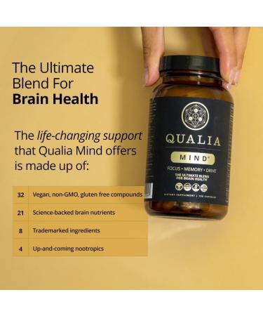 Qualia Mind Beat Brain Fog | Doctor-Formulated Premium Brain Nourishment | Fuel Focus Drive & Energy | 32 Ingredients Including Lion s Mane Cognizin Ginkgo & More| 2 Week Supply* - Buy Online on GoSupps.com