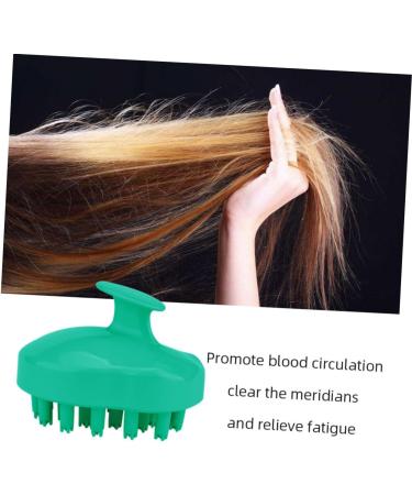 Foytoki Head Scalp Massage Brush Silicone Hair Cleaning Tool for At-Home Relaxation | 9.5x7cm Green International Shipping - Buy Online on GoSupps.com