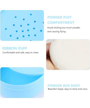Frcolor Blue Powder Box with Tassel - Travel-Friendly Empty Cosmetic Container for Baby & Body Powder - Perfect for Home & Trips - Buy Online on GoSupps.com