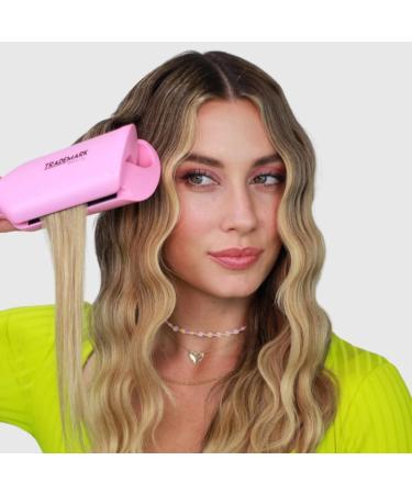 Beauty Babe Waves X 2 Barrel Curling Iron Hair Waver 1.25 inch - Adjustable Temperature Hair Curler for Beach Waves - Pink - Buy Online on GoSupps.com