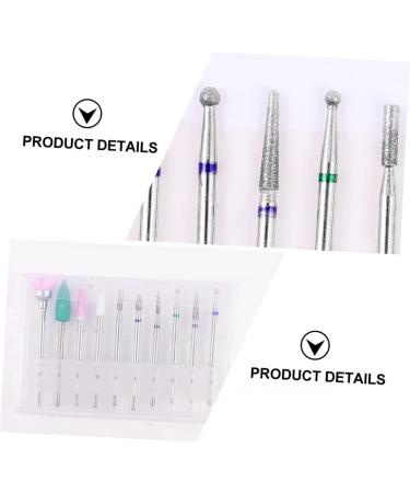FRCOLOR 1 Set nail polish head set Professional Nail File Bits professional nail drill nail grinding head Acrylic Nail File Bits nails kit nail tools Remover Alloy tungsten steel polisher - Buy Online on GoSupps.com