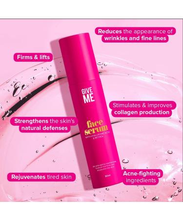 Give Me Hyaluronic Acid & Retinol Face Serum With Peptides & Vitamin B5 - Buy Online on GoSupps.com