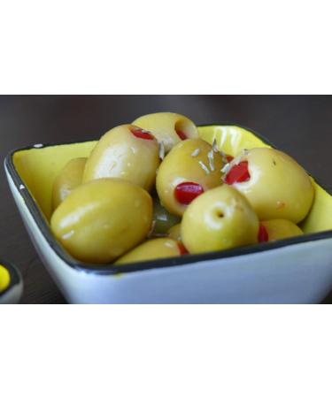 Greek Green Olives with Red Pepper's Pasta | 1kg Vacuum-Sealed | Traditional Chalkidiki Variety |Key in The Mediterranean Diet | Loaded with Important Nutrients and Antioxidants| No Preservatives - Buy Online on GoSupps.com