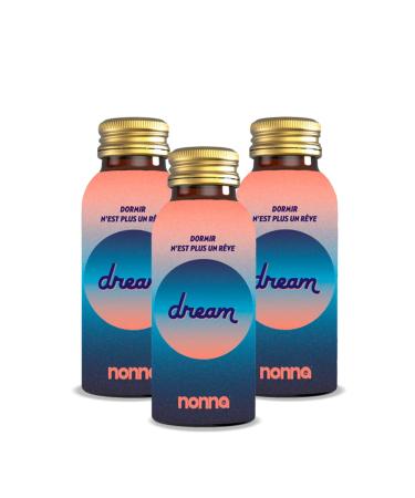 NONNA LAB - Dream - Pack of 3 x 100 ml - Sleep Fast & Better - 5-in-1 Action Food Supplements - Sleep, Recovery & Relaxation - Vegan & Gluten Free Drink