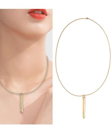 Breathing Exercise Necklace Relieving Stress Mindful Necklace Increasing Lung Volume Skinfriendly Steel for Men Daily Wear (Gold) - Buy Online on GoSupps.com