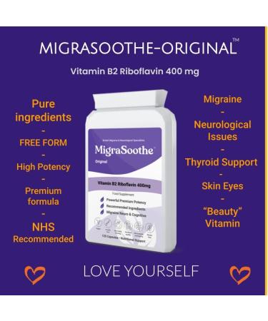 Premium Vitamin B2 Riboflavin 400mg Capsules - 120 Days Supply | Migraine Support & Energy | Vegan Formula | UK Made to Pharma Standards - Buy Online on GoSupps.com