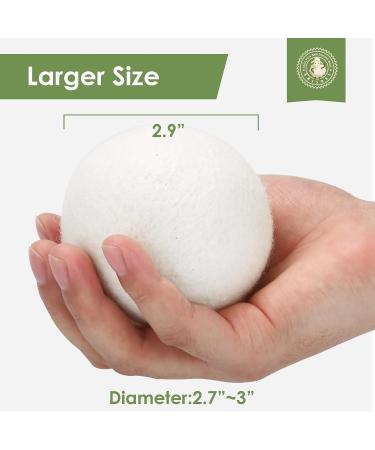Wool Dryer Balls 6 Pack - Natural Organic Fabric Softener for Baby Clothes - Reduce Drying Time & Wrinkles - New Zealand Wool - Eco-Friendly Laundry Balls - Buy Online on GoSupps.com