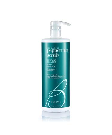 Brocato Peppermint Scrub Purifying Shampoo  Deep Cleansing  32 Oz. | Fresh  Invigorating  & Lightweight with Pure Peppermint Oil | Ideal for Oily to Normal Hair Types | Sulfate & Paraben Free 32 Fl Oz (Pack of 1)