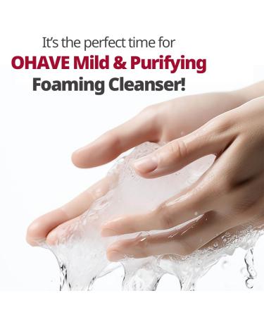 OHAVE Mild & Purifying Foaming Cleanser Gentle Vegan Face Wash korean skin care beauty Hydrating & Soothing makeup remover 4.23 Fl Oz (Pack of 1) - Buy Online on GoSupps.com