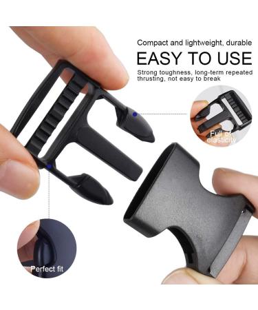 YGDZ Buckles Strap Set 10 Yards 1 Inch Nylon Webbing Strap with 20 Set Side Release Plastic Buckles for Luggage Strap Backpack Repairing Black One Side Adjustable - Buy Online on GoSupps.com