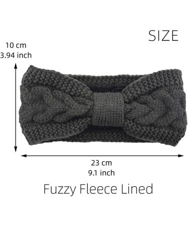 Simoda 4 Pieces Women Winter Warm Fuzzy Fleece Lined Headband Thick Cable knitted Ear Warmer Headwrap (#3) - Buy Online on GoSupps.com