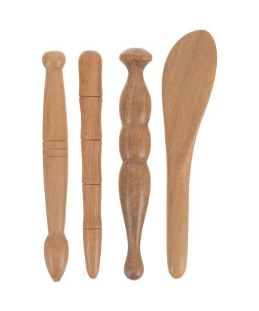 Healvian 4 pieces of foot massager made of wood full-body footstate Tools for body shaping Manual foot massagers acupuncture massage device body massage roller acupuncture point care