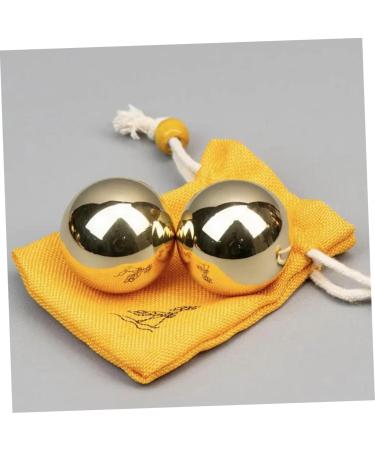 Solustrious Portable Massage Device - Set of 4 Brass Gymnastics Balls for Hand Training & Relaxation | Outdoor Massage Rollers - Buy Online on GoSupps.com