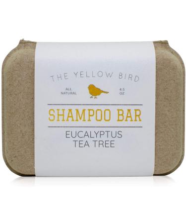 The Yellow Bird Eucalyptus Tea Tree Shampoo Bar. All Natural & Organic Ingredients. Sulfate Free  Detergent Free  Color Safe  and Silicone Free. Vegan  Plastic Free  Zero Waste Shampoo Soap