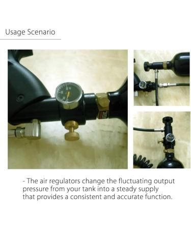 Adjustable Airsoft PCP Paintball Tank Regulator | 0-300 PSI Output Pressure | 0.825-14NGO Thread - Buy Online on GoSupps.com