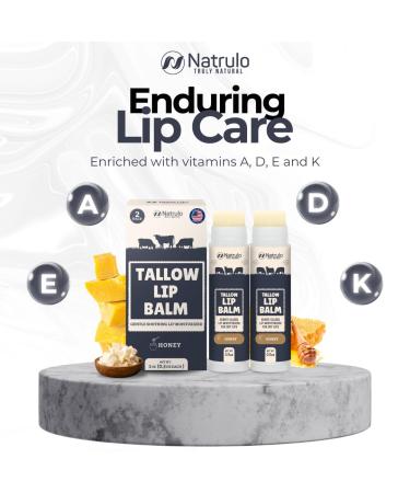 Beef Tallow Lip Balm Natural Tallow Beeswax Chapstick Hydrating Moisturizer Grass Fed Bison Tallow Balm Lip Care Soothes Chapped Dry Lips, Sensitive Skin Long Lasting Vitamin Rich USA-Made 2Pk - Buy Online on GoSupps.com