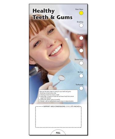 ZOCO - Healthy Teeth & Gums Slide Chart - Custom Promotional Item (Pack of 250) - Oral Health Care Guide - Dentists Dental Hygienists Handout Brochure Pamphlet - 3.75 x 8.5 in.