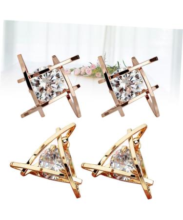 VALICLUD 2 Pairs Golden Color Stud Earring Earrings Copper Earring Creative Earring Birthstone Stud Silver Color Stud Earring Women Earring Silver Ear Cuff Zircon Medium Golden - Buy Online on GoSupps.com